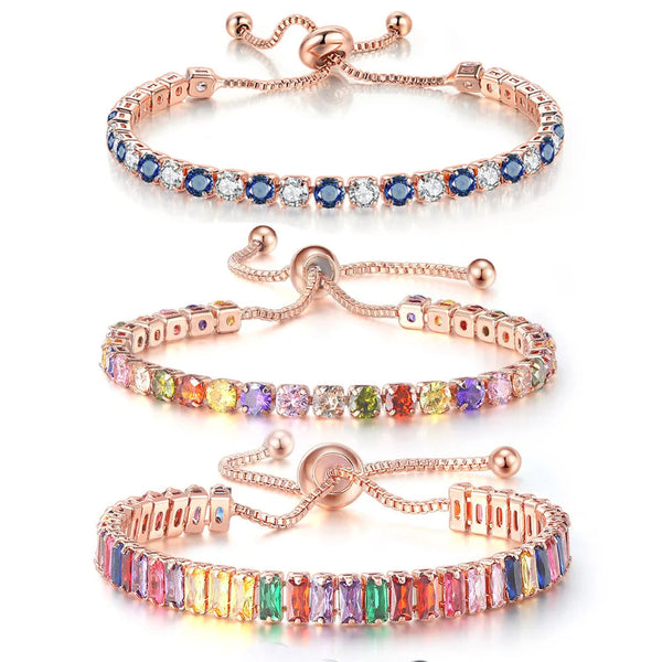 Bracelets for Women Ladies Wedding Rainbow Zircon