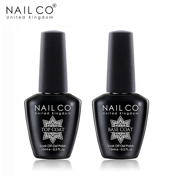 NAIL CO Gel Nail Polish 15ml Base Foundation and No Wipe Top Coat Transparent Primer Soak off Lacquer Rose Gold Varnish