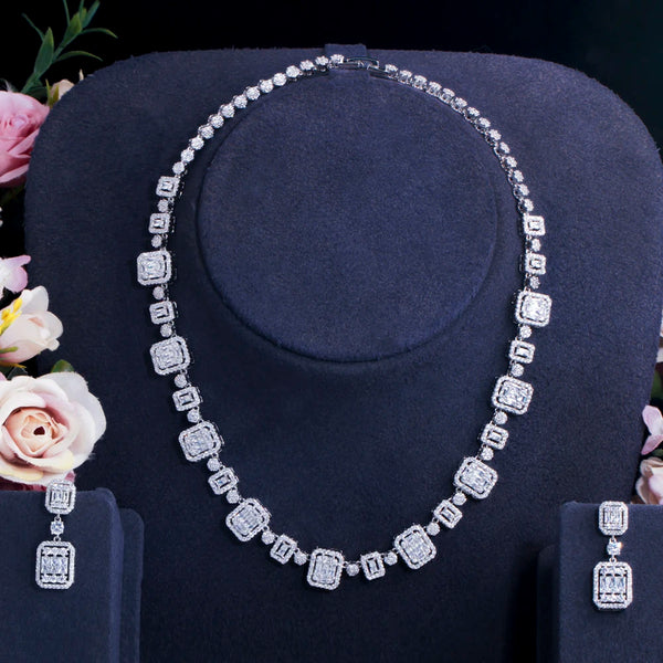 Necklace Earrings Bridal Wedding Jewelry Set for Brides TZ616