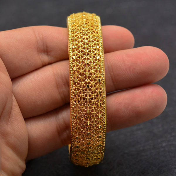 Nigeri New  Africa Jewelry Ethiopian Gold Color Bangle&Bracelet for Women Girl Dubai wedding Bangles Birthday Gifts