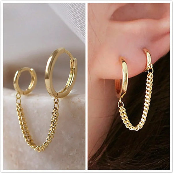 1PCS 2024 Hot Sale Two Hole Piercing Earrings for Women