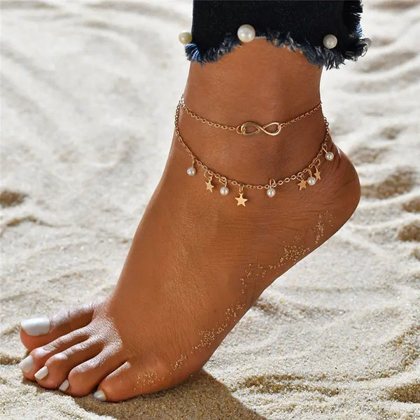 Ankle Bracelet for Women Leg Round Tassel Anklet Summer Foot Jewelry Accessories Enkelbandje