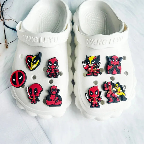 Hot 9pcs/set Deadpool Collection Shoe Charms for Crocs DIY Shoe Decorations Accessories Decorations Sandal Decorate Kids Gifts