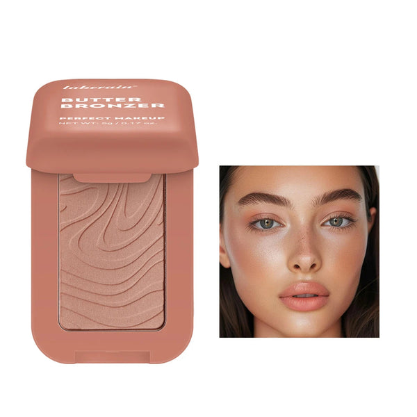 Lakerain Butter Bronzer Cream Women Waterproof Genteel Girl Nude Makeup Silky Shimmer Monochrome Blush Korean Face Cosmetics