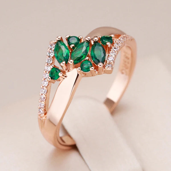 Zircon Ring For Women 585 Rose Gold Color