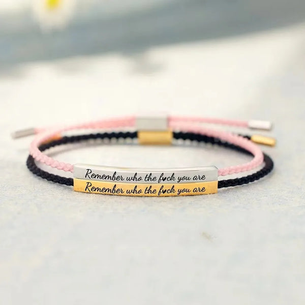 Curved pipe engraved bracelet, friend's gift, adjustable bracelet, stainless steel woven engraved bracelet