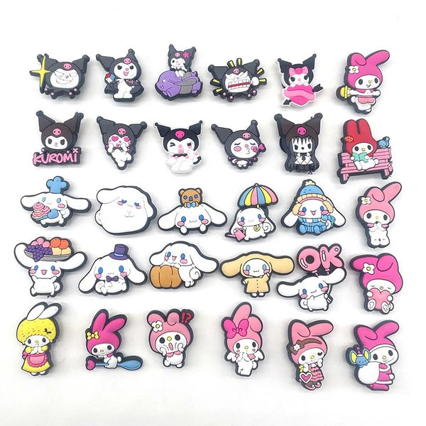 Sanrio Series Shoe Flower Shoe Charms DIY Accessories Decoration My Melody Kuromi Sandals Decorate for Crocs Kids Gifts