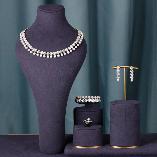 Necklace Earring 4PCS Jewelry Set For Women