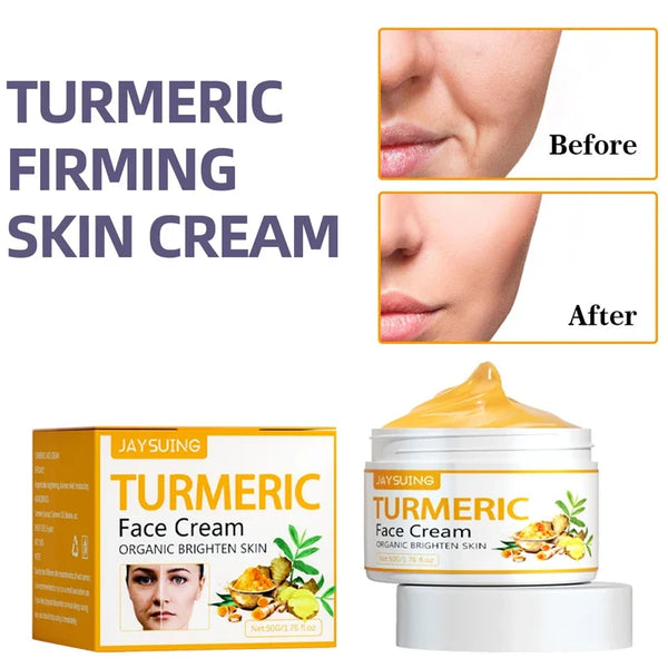 Turmeric Face Cream for Face Body Natural Turmeric Skin Brightening Lotion Vitamin E Cream with Hyaluronic Acid and Collagen