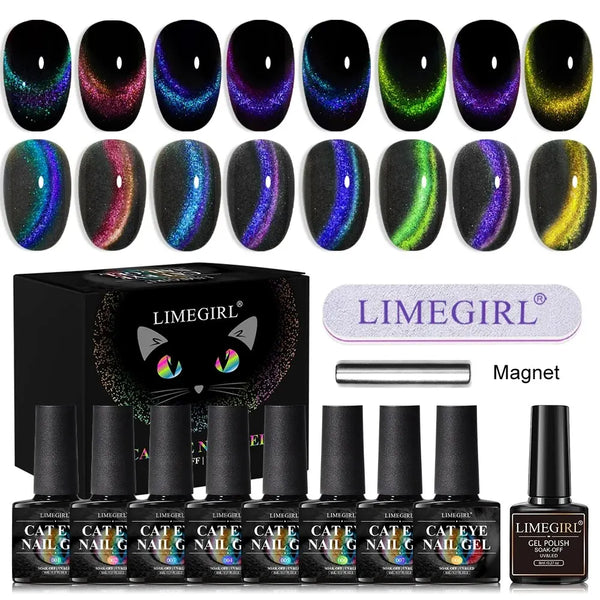 Cat Magnetic Gel Polish Nail Art Semi Permanent Crystal Nail Gel Cat Eye Magnetic Nail Gel