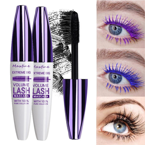 5D three-dimensional mascara purple blue white multi-color mascara base long-lasting non-smudge long-lasting curling shaping mas