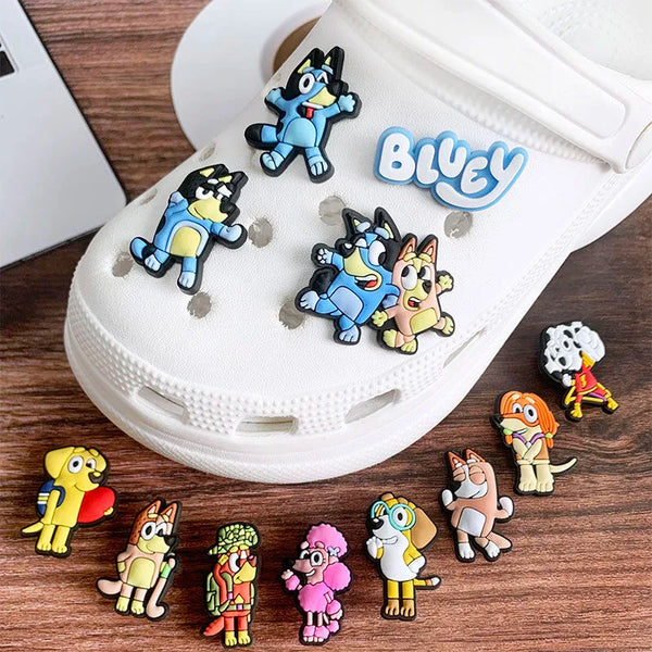 30pcs New Bluey Collection Shoe Charms For Crocs Diy Shoe Decorations Accessories For Sandals Decorate Boy Girls Birthday Gifts