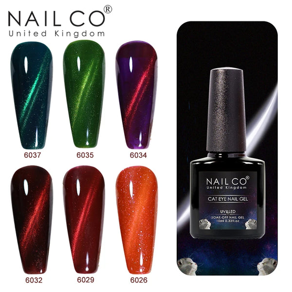 NAILCO Cat Eye Gel Nail Polish 10ml Rainbow Color UV LED Nail Art Nail Gel Varnish Polish Soak Off Lacquer Nail Gelpolish