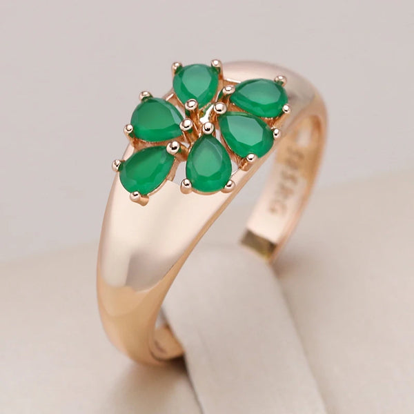 Zircon Flower Ring for Women Rose Gold Color Earrings High Quality Daily Fine Jewelry