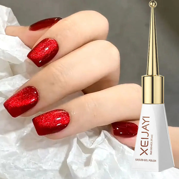 1bottle Autumn Winter Red Cat Eye Gel Nail Polish New Red Blue Cat Magnetic Gel Soak Off Semi Permanent Nail Art Varnish 5/10ml