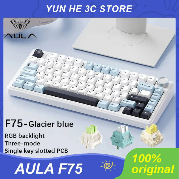 Mechanical Keyboard Wired/2.4G Wireless/Bluetooth RGB PBT 75% Layout OEM Profile Gasket Customized Pc Gaming Keyboard