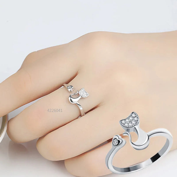 Animal Cat Ring for Women Girls Fashion Animal Anillo De Mujer Open