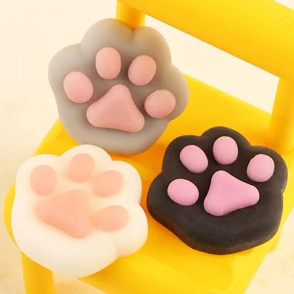 Mini Cat Paw Squeeze Toy Silicone Pinch Decompression Toy Plush TPR Fidget Sensory Toys For Kids Adults Gift