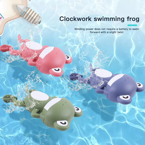 Baby Shower Clockwork Cute Animal Swimming Frog When Baby Bath In Bathroom Baby Water Toy Kids Clockwork Bath Toys Bathroom Toys