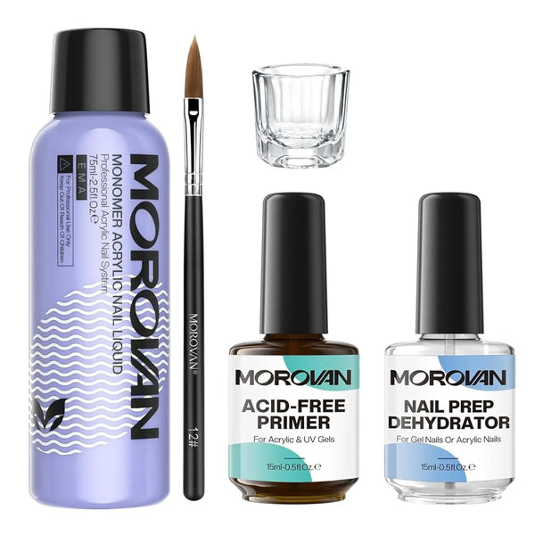 Acrylic Liquid for Nail Extension with Nail Prep Dehydrator Acid-Free Primer For DIY Lover- MMA-Free Fomula  Acrylic Liquid Kit