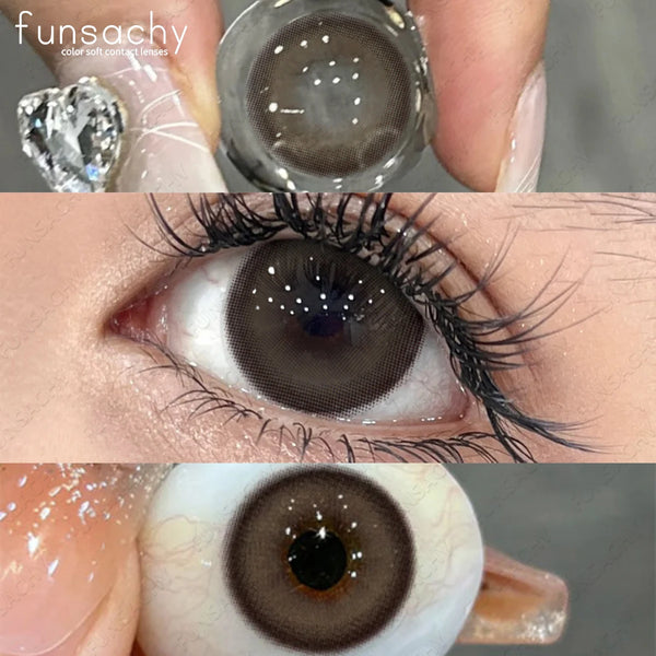 FUNSACHY 1pair Natural Brown Contact Lenses for Eyes Cosmetic Beauty Pupils Gray Lenses Multicolored Contact Lens Colored Lenses