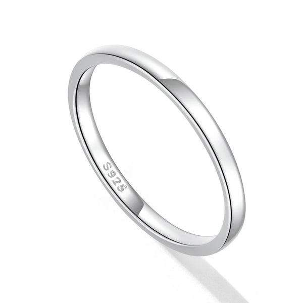 Bamoer Authentic 925 Sterling Silver Simple Ring for Women Fine Jewelry Trendy Sterling Silver Eternity Ring Wedding Gift VSR165