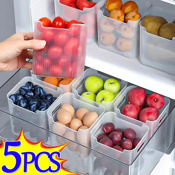 1/5PCS Refrigerator Storage Boxes Food Fresh Organizer Cold Storage Crisper Fruit Spice Food Container Boxes Home Kitchen Boxes