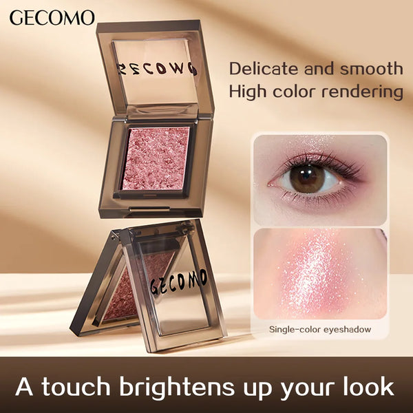 GECOMO Cream Shadow Smoky Eyeshadow Silky Smooth Natural Color, Docile, And Powder-Free, Long-Lasting, Glittering