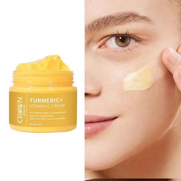 Turmeric & Vitamin C Firming Moisturizer Cream - Unisex Adult All Skin Types Hydrating Tightening Collagen Soothes Smoothes Skin