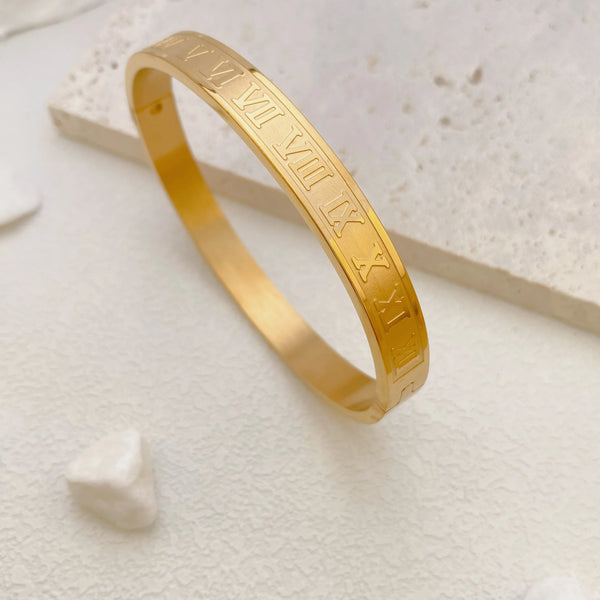 316L Stainless Steel Rome Hip-hop Punk Bangle Bracelet For Women Lover Wedding Jewelry Gift