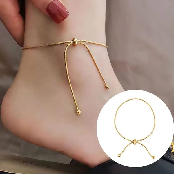 Stainless Steel  Anklet for Woman Round Snake  Pull-Out Anklet Gift Jewelry on Foot Wholesale