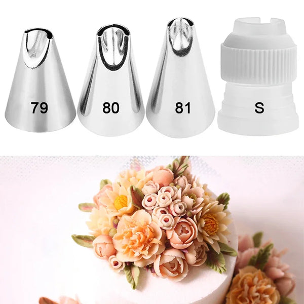 1pc #79 #80 #81 Piping Nozzles For Cakes Fondant Decorating Pastry Icing Tips Baking Tools Create Chrysanthemum Pine Nuts Petals