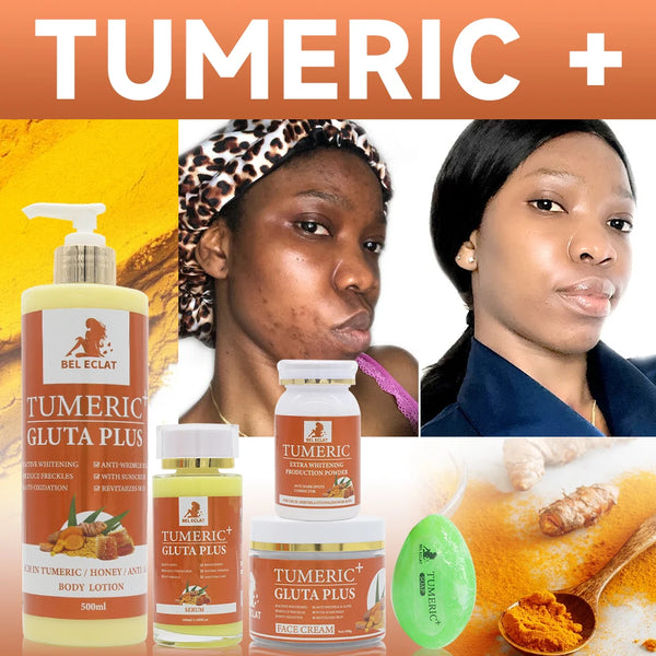 Turmeric & Aloe Vera Skin Care Set Remove Acne Relieve Skin Fade Pimple Marks Whitening Brightening Hydrating Smooth Skin