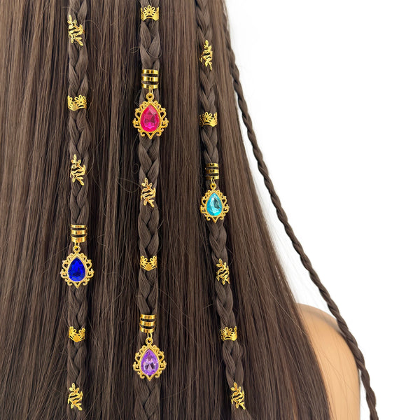 44pcs Gorgeous gemstone Dreadloc Hair Jewelry Accessories for Braids gifts for girls and women Perfect for dances and parties