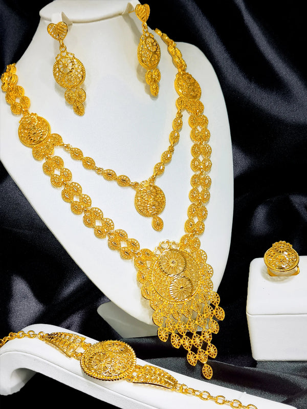 ANIID Brazilian 24K Gold Color Jewelry Sets Wedding Dubai Necklace Earrings For Women Nigerian Indian Bridal Set Party Gifts