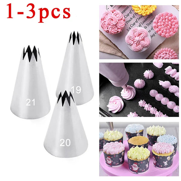 BCMJHWT 19# 20# 21# Open Star Flower Pastry Cake Icing Piping  Pastry Nozzles Cake Cream Decoration Tip Cupcake Fondant Decor