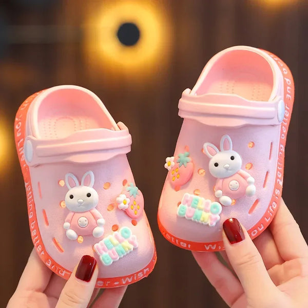 kids baby Girls Summer Sandals: Soft Sole Toddler children Indoor Slippers Cartoon Boys Breathable Hollow Shoes