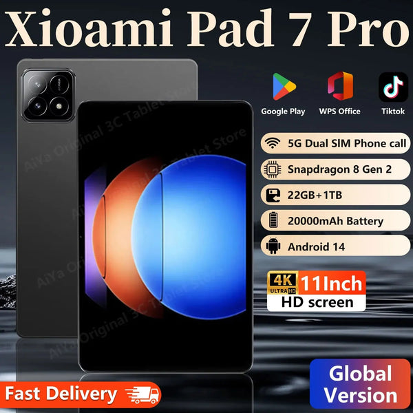 2025 Global Version Original Xiao Pad 7 Pro Tablets Snapdragon 8 Gen 2 Android 14 22GB+1T 20000mAh 5G 11inch SIM Card Mi Tablet