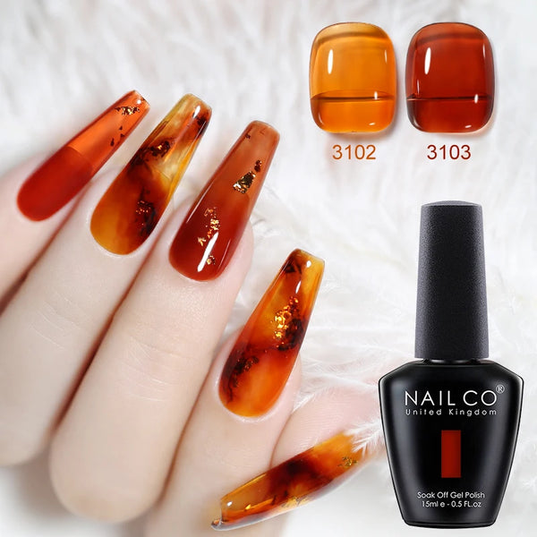 NAILCO Shinning Color Nail Gel Polish Semi Transparent Nail Art Gel Varnish