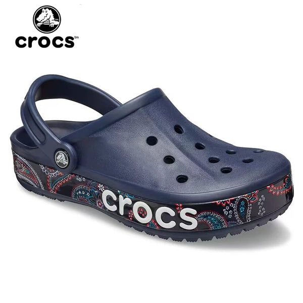 New Crocs Painting Classic Clog Men's Women's Casual Sandals Unisex Closed-Toe Slip-Ons Outdoor Breathable Beach Shoes