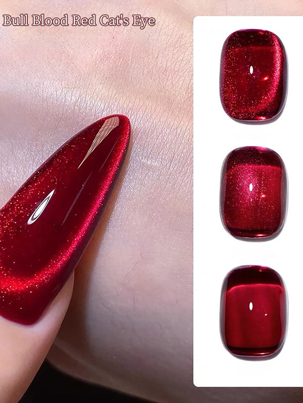 WS Autumn And Winter Red Cat Eye Gel Nail Polish 2024 New Style