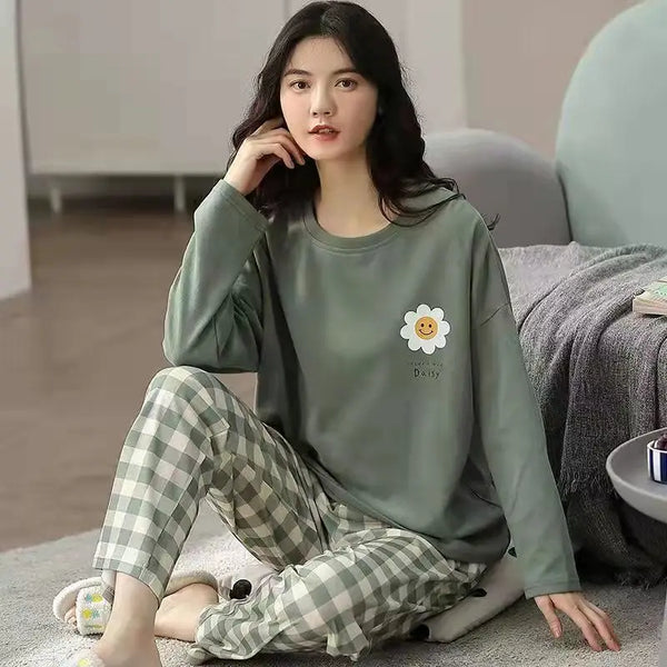 New Ladies Pajamas Loungewear Set Women's Spring and Autumn Style Long Sleeved Autumn Winter Loungewear Women's Plus Size Pajama