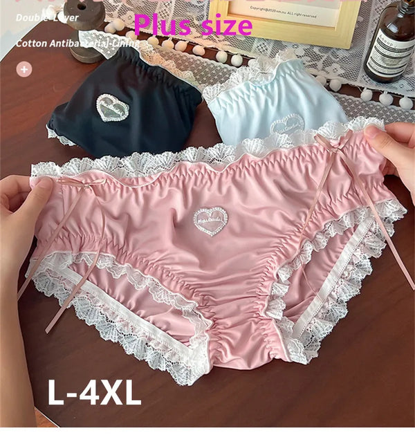 Sexy panties Plus size ropa interior femenina lace lenceria sweet calzones para mujer high elasticity underwear women Lingerie