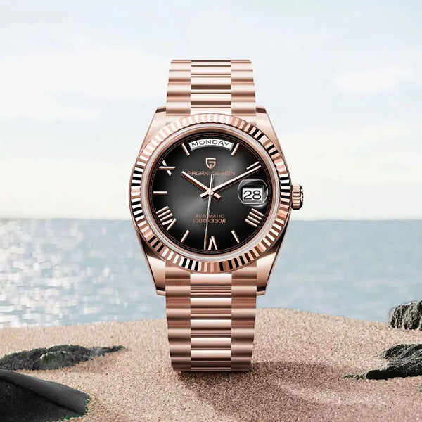 PAGANI DESIGN 2024 New DD36 Rose Gold Men's Watches Luxury Mechanical Automatic Watch For Men AR Sapphire Wristwatch 10Bar ST16