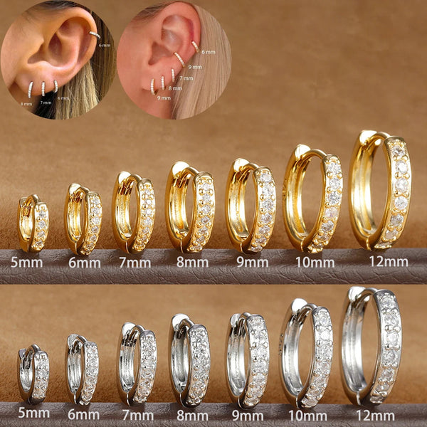 Earrings Little Crystal Zirconia Thin Helix Tragus Cartilage Earrings Piercing Jewelry