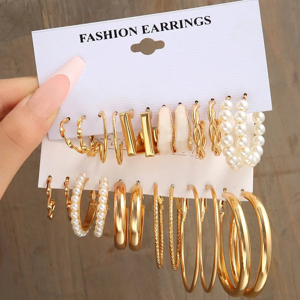 Earring Set for Women Gold Color