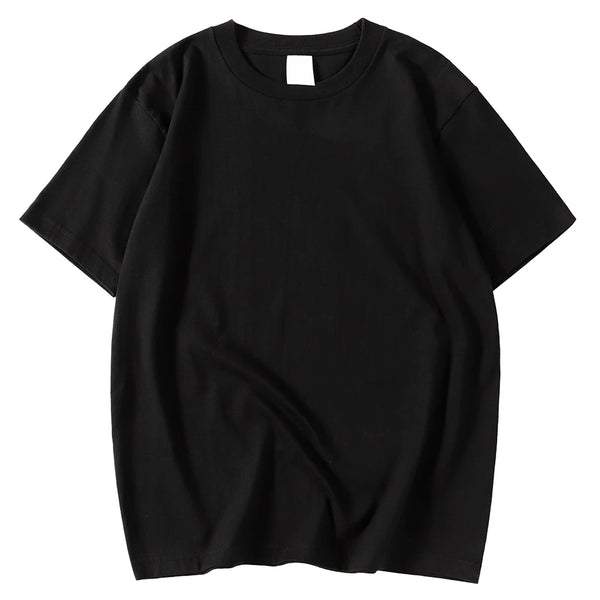 Black Solid Color Clothing Male T Shirts High Quality