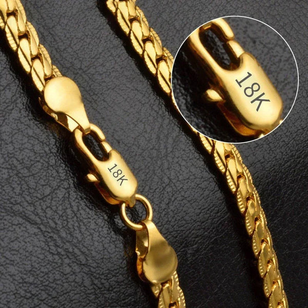 18K Gold color Necklace  For Woman Men