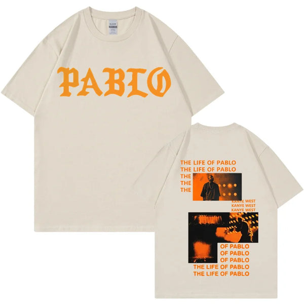 Rapper Kanye West Graphics Print T-shirt THE LIFE OF PABLO T Shirt Summer Men Women Hip Hop Fashion Oversized Short Sleeve Tees