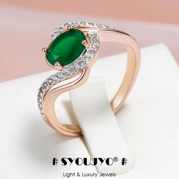 Zircon Rings For Women 585 Rose Gold Color Vintage Fine Jewelry